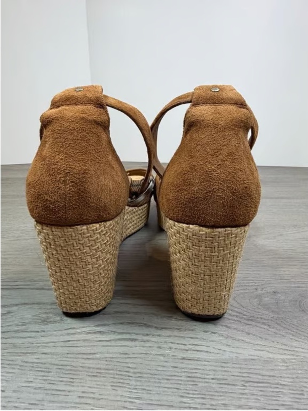 Time and Tru Brown Suede Espadrille Wedge Sandals